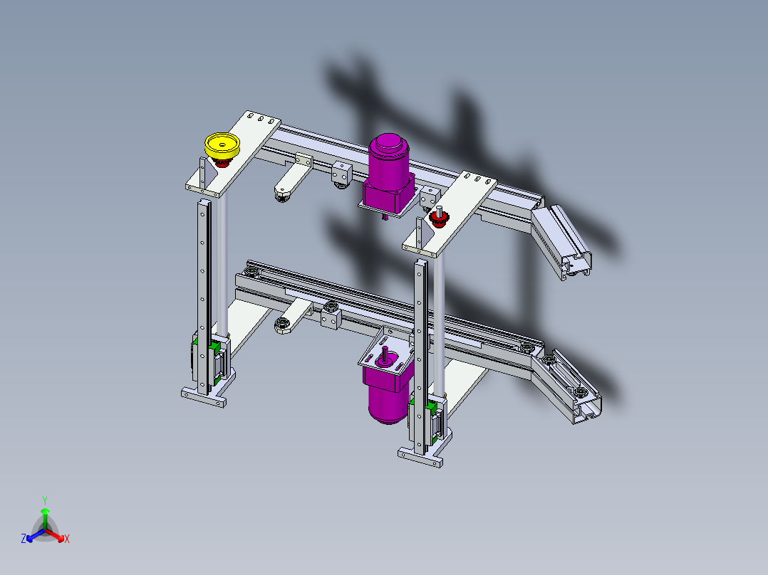 线体3D模型后轨道固定组合