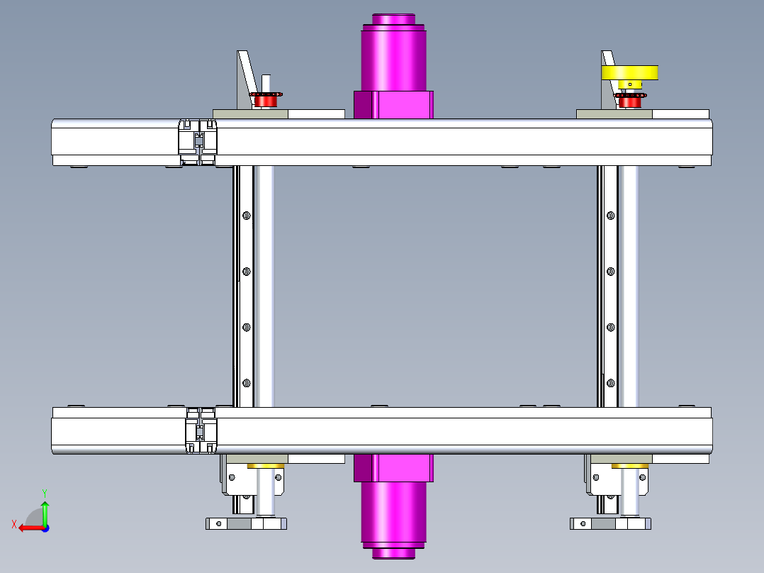 线体3D模型后轨道固定组合后视图