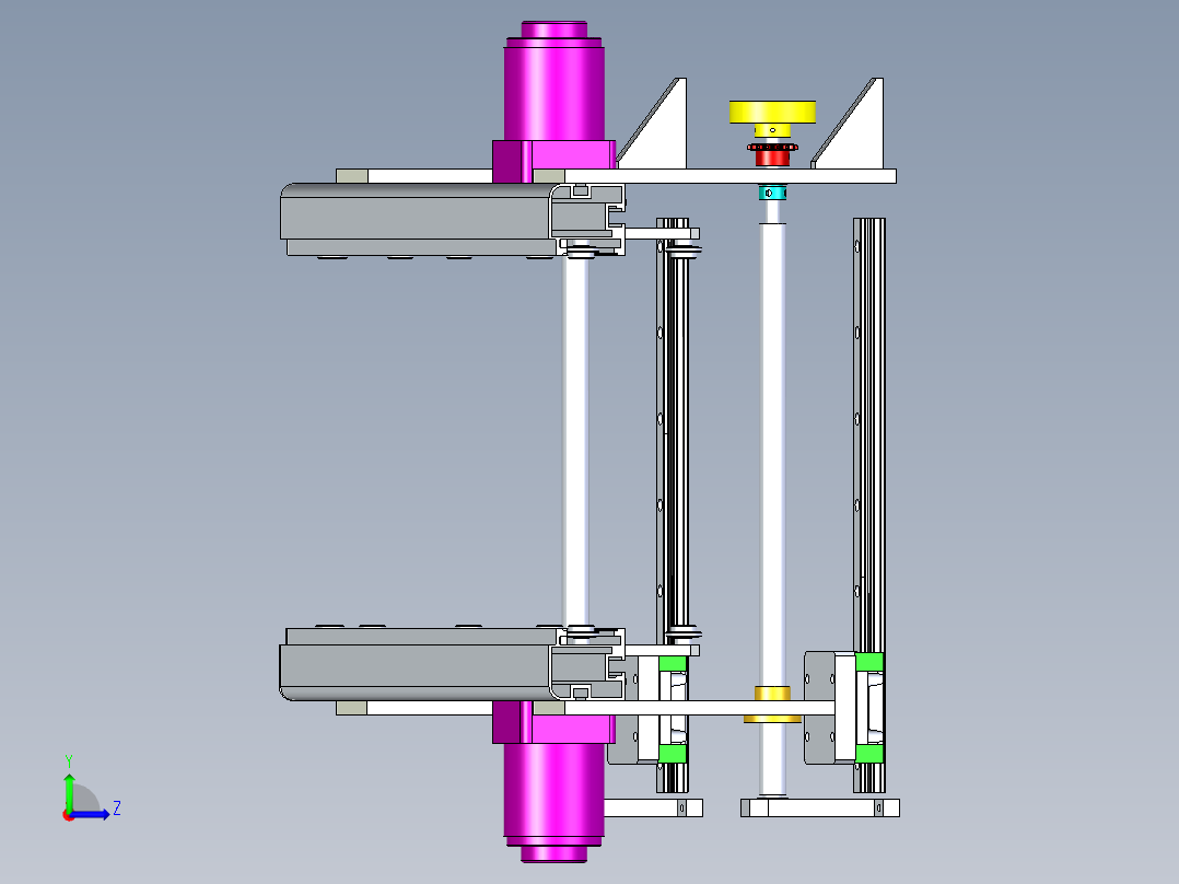 线体3D模型后轨道固定组合左视图
