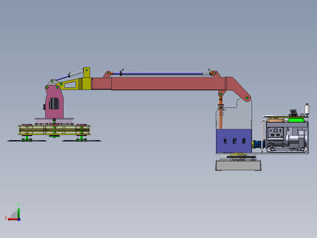车载绿篱修剪机设计【含三维solidworks2021版本+15张CAD图+说明书】后视图