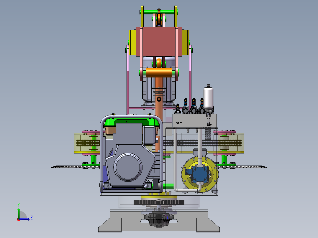 车载绿篱修剪机设计【含三维solidworks2021版本+15张CAD图+说明书】左视图