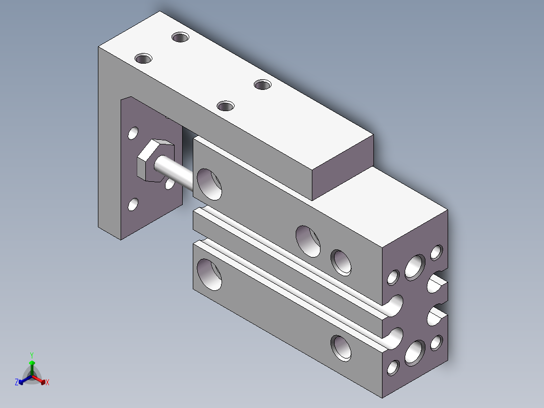 气缸MXH6-15正等轴测图