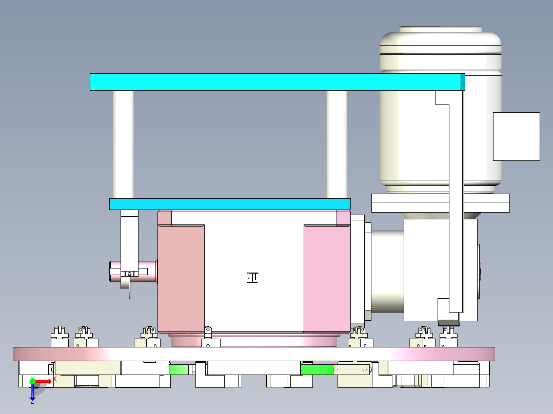 八工位凸轮分割器转盘设备设计俯视图