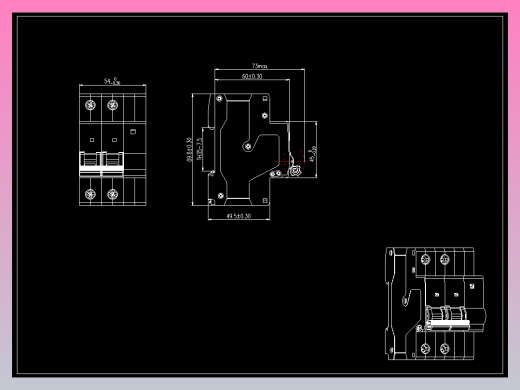 NBP-100NZS 2P电能表外置断路器外形安装尺寸图202202