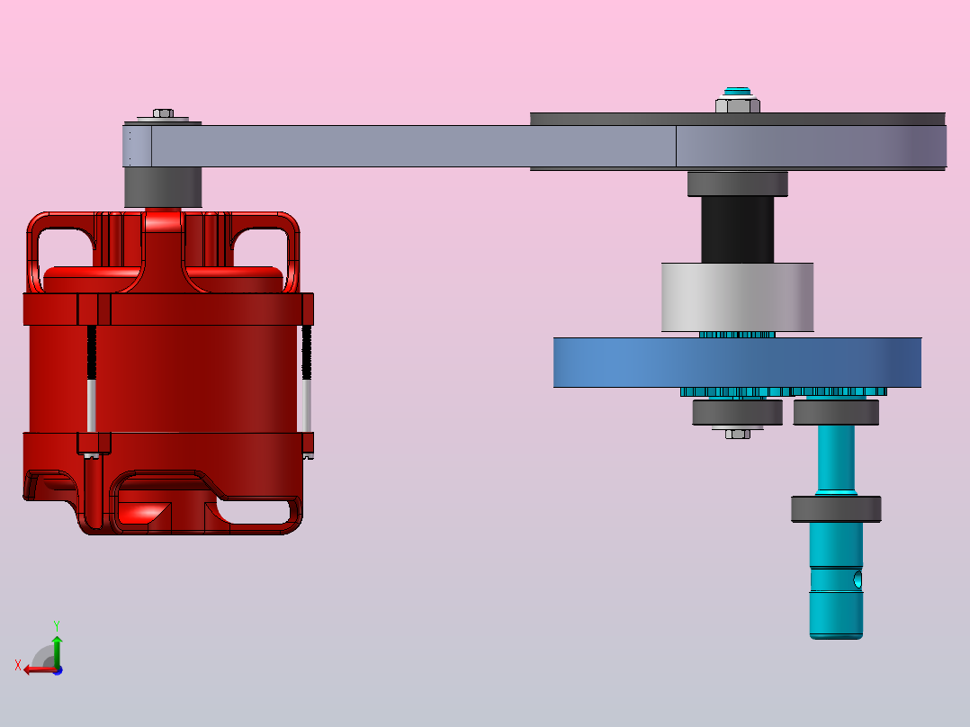 一种行星齿轮机构后视图