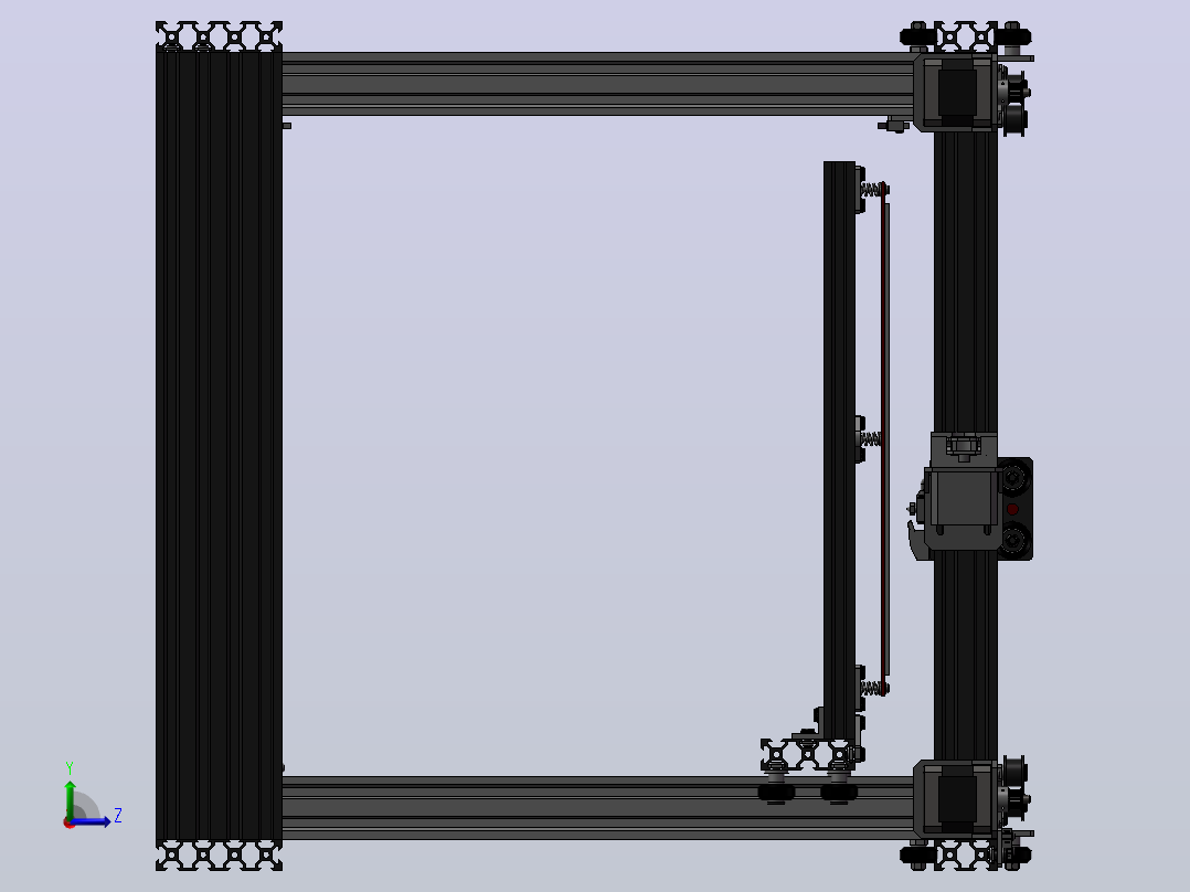 H-bot 3D打印机左视图