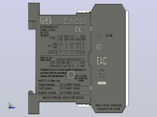 cwc07-10e-weg 电流接触器.2左视缩略图