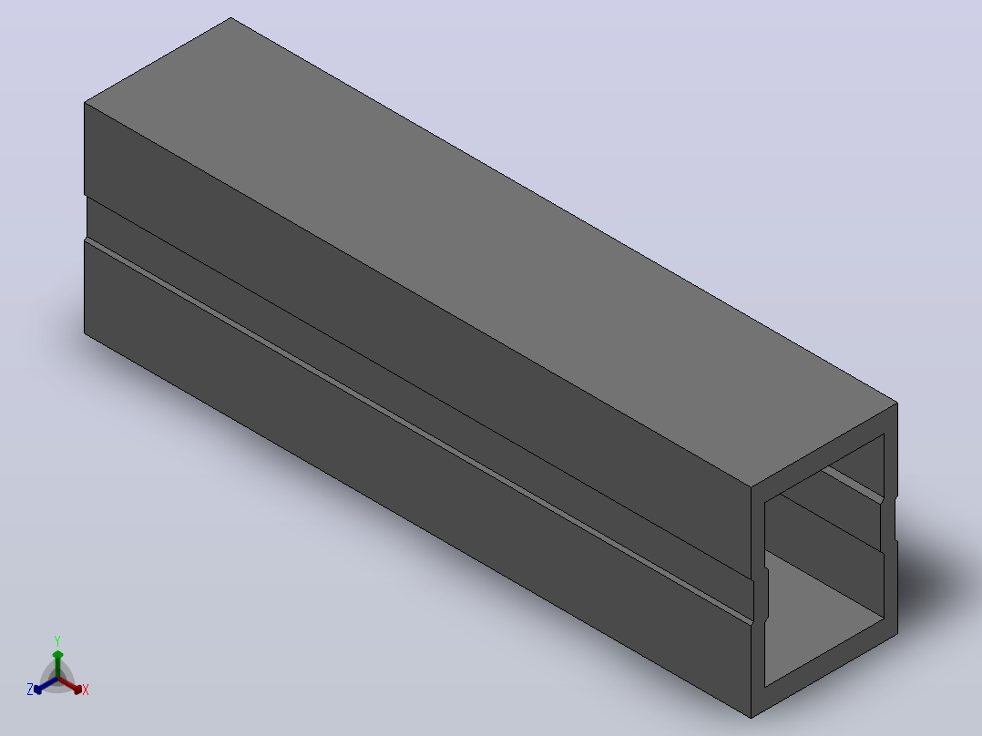 铝管[55-75-250]正等轴测图
