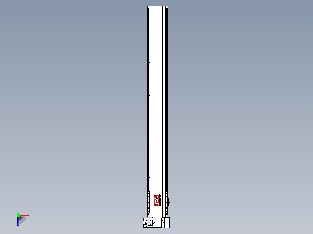 皮带直线轴半封闭可选导轨TPA-HNB-120D-110-L1050-RU-Y-P40-N3俯视图