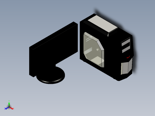 金属板制成的电脑机箱正等轴测缩略图