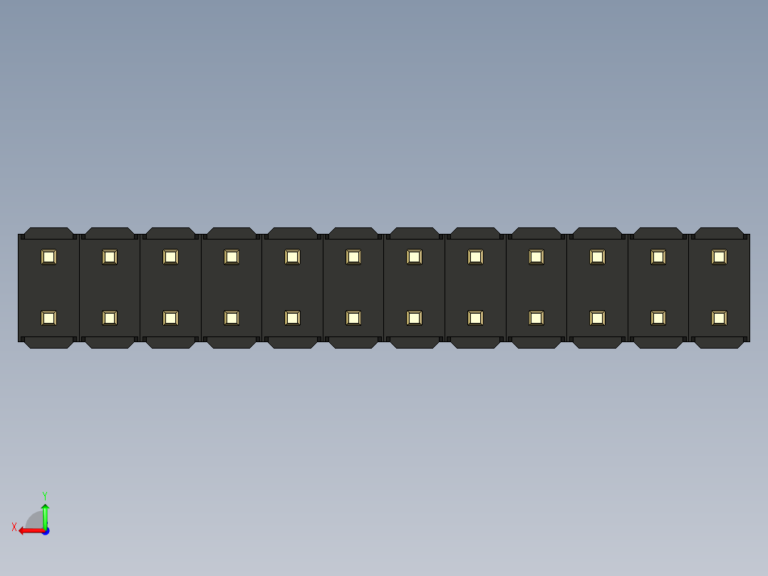彩色公头100mil（2.54mm）系列-DS1021_black_2x12p_100mil_Type1_rev1.0后视图