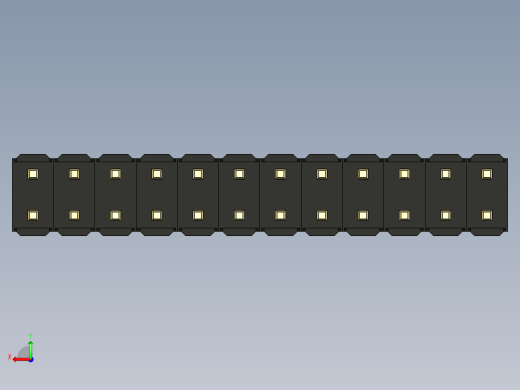 彩色公头100mil（2.54mm）系列-DS1021_black_2x12p_100mil_Type1_rev1.0后视缩略图