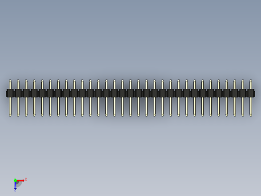 彩色公头100mil（2.54mm）系列-DS1021_black_3x31p_100mil_Type1_rev1.0俯视缩略图