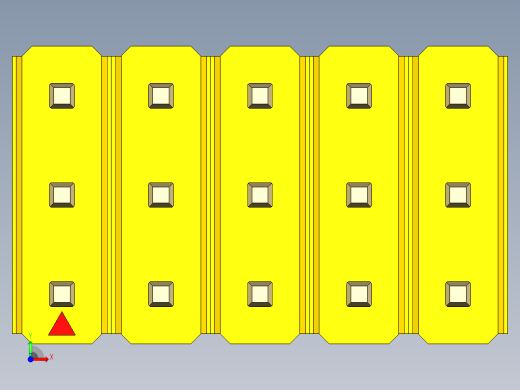 彩色公头100mil（2.54mm）系列-DS1021_yellow_3x05p_100mil_Type5_rev1.0前视缩略图