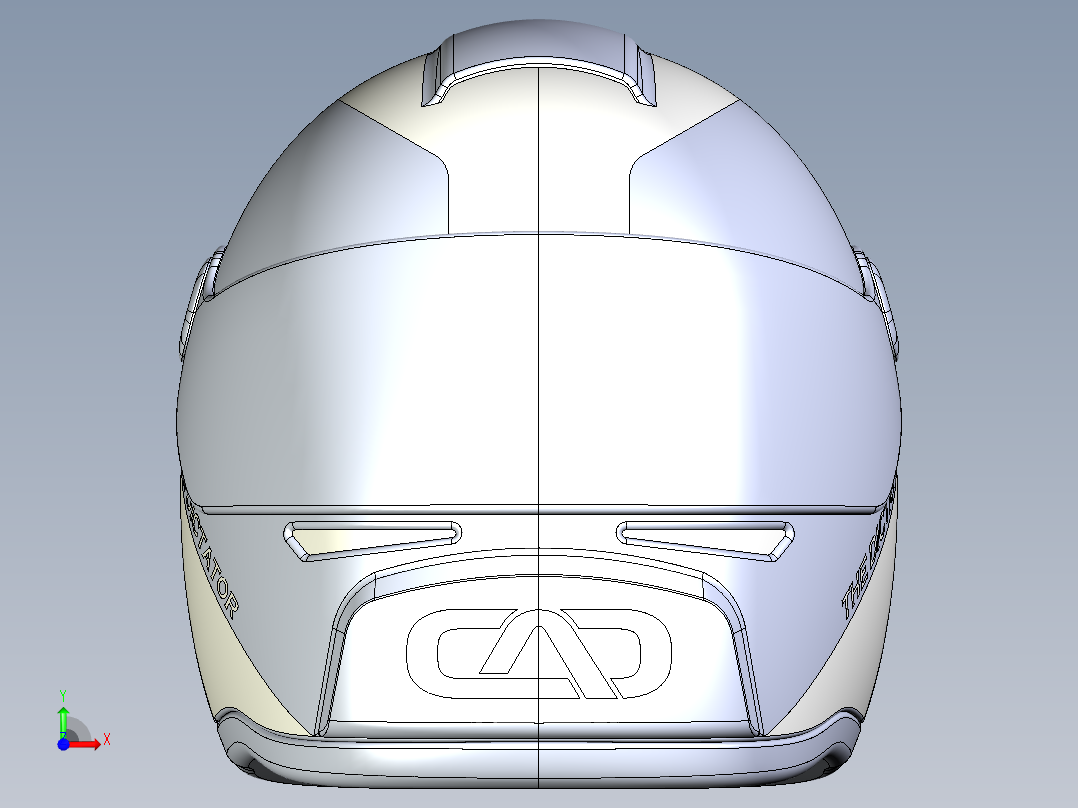 头盔前视图