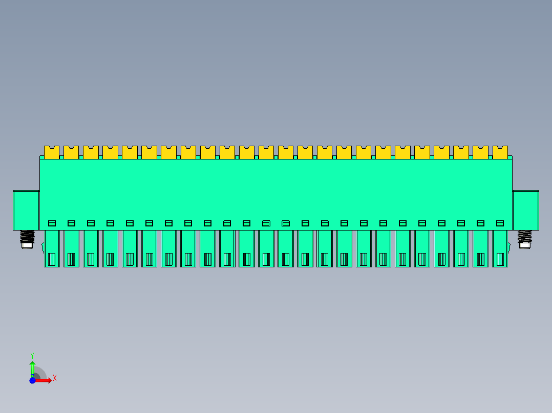 DEGSON 15EDG（公头） 3.5mm 螺钉锁紧，插拔式接线端子 FullPack-15EDGKNM-3.5-24P-14-00AH前视图