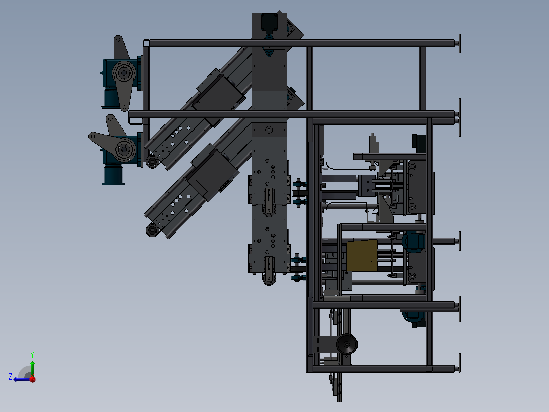 折叠式包装机、折叠盒包装机右视图