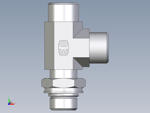 卡套式工业通用硬管接头EO_Adjustable_locknut_run_tee_LEE12LMOROMDCF前视缩略图