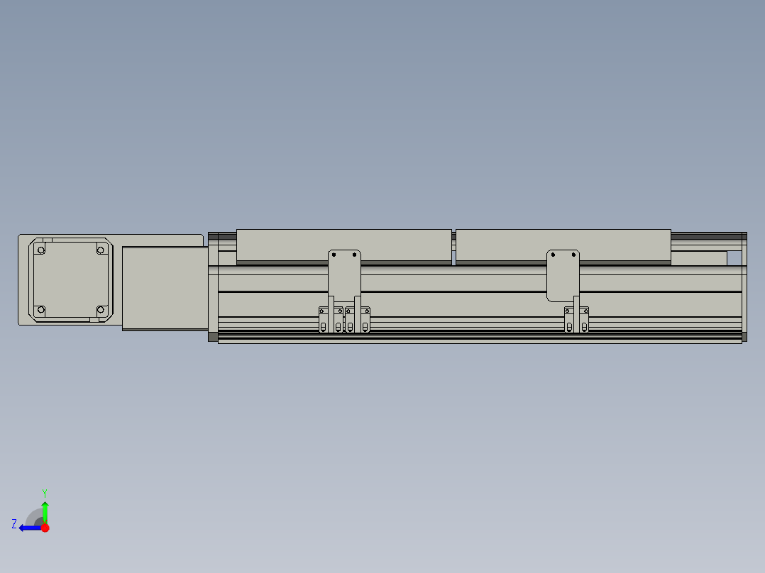 直线模组LHB21-L40-S200-BL设计图纸右视图