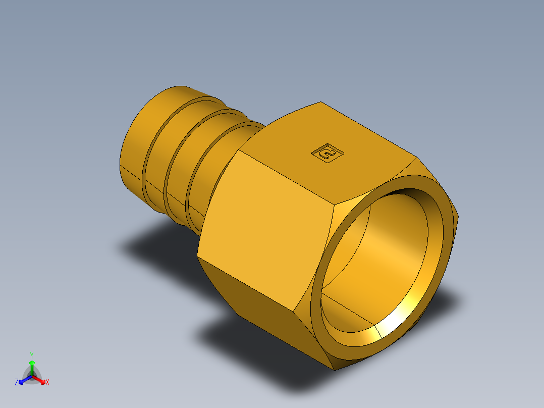 倒齿式工业管接头Hose Barb to Female Pipe 126HBL-12-12主视图