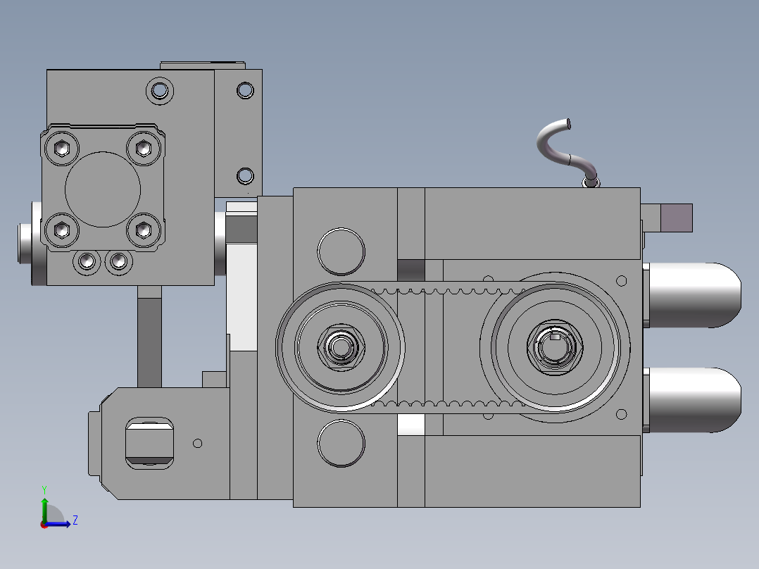 夹紧截断装置左视图