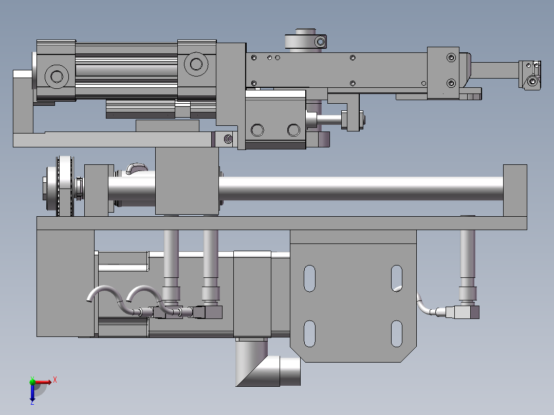 夹紧截断装置俯视图