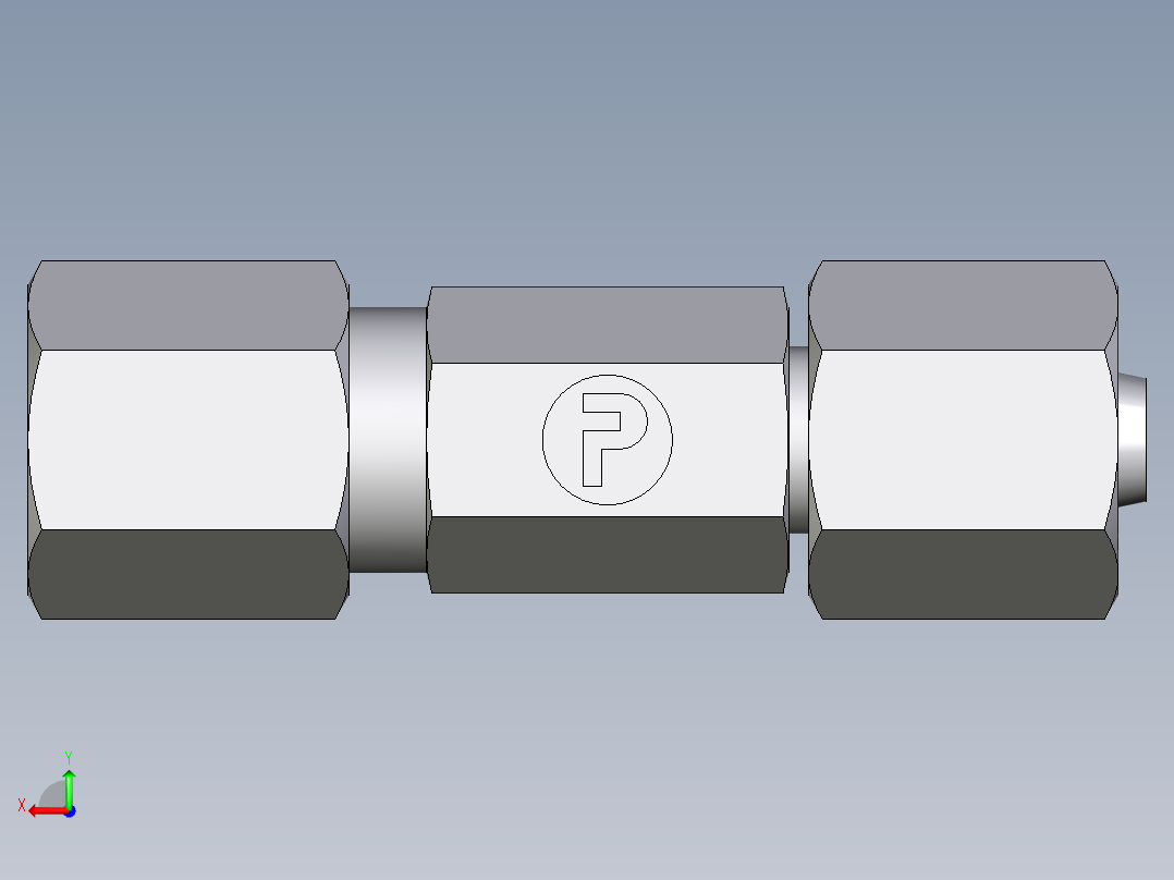 卡套式工业通用硬管接头EO_Distance_piece_adapter_DA06ZL71后视图