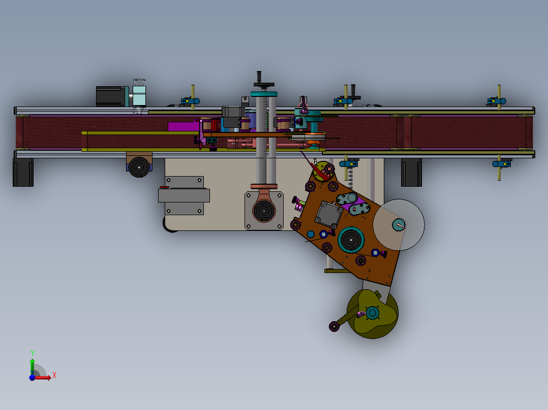 纸盒90度平面贴标前视图