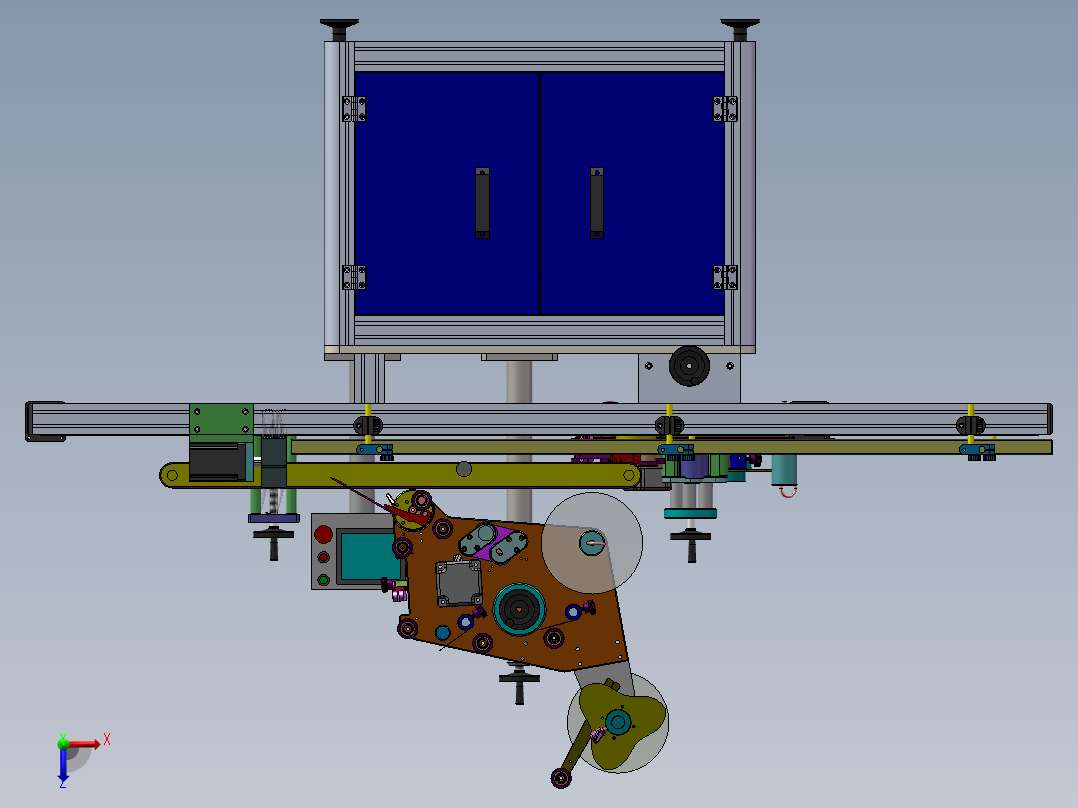 纸盒90度平面贴标俯视图
