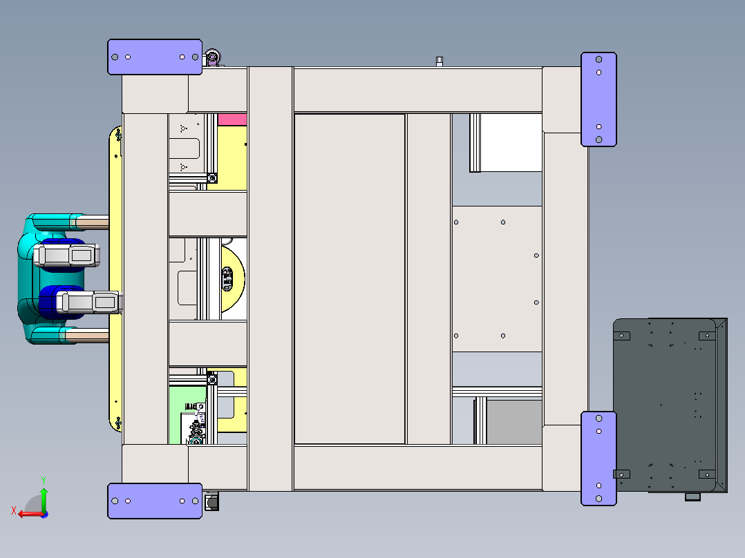 天窗装配线-OFFLINE(导轨涂油工位)sw16可编辑后视图