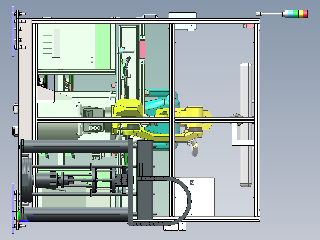天窗装配线-OFFLINE(导轨涂油工位)sw16可编辑左视图