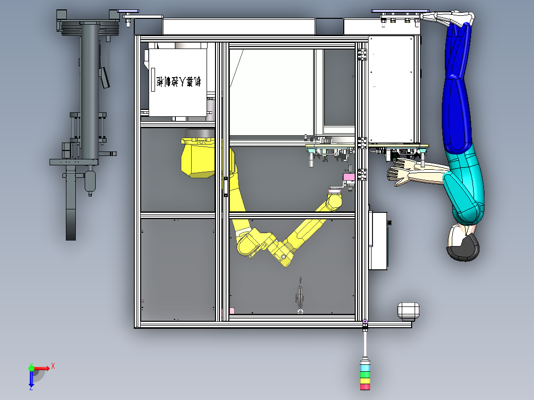 天窗装配线-OFFLINE(导轨涂油工位)sw16可编辑俯视图