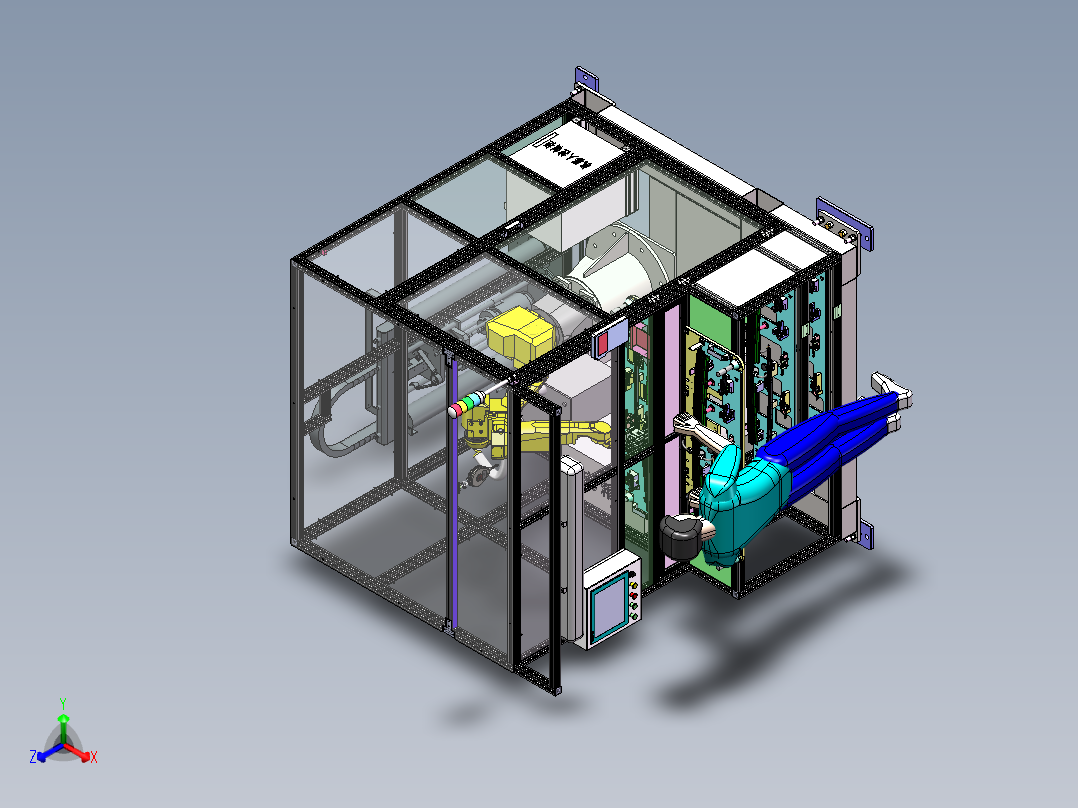 天窗装配线-OFFLINE(导轨涂油工位)sw16可编辑正等轴测图