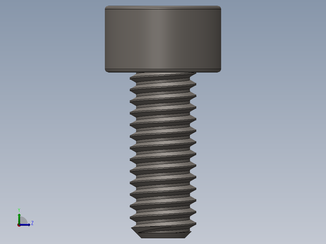 Screw_DIN_912_M4x10F_A2.SLDPRT公制内六角螺钉左视图