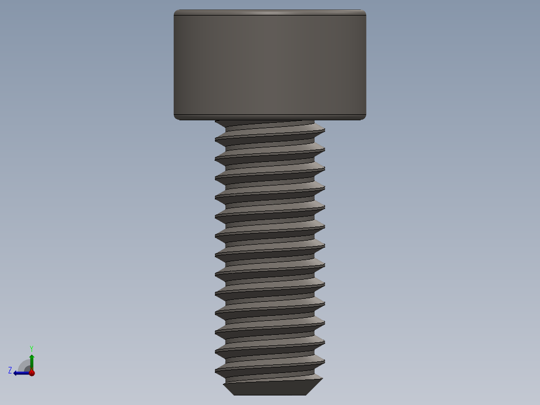Screw_DIN_912_M4x10F_A2.SLDPRT公制内六角螺钉右视图