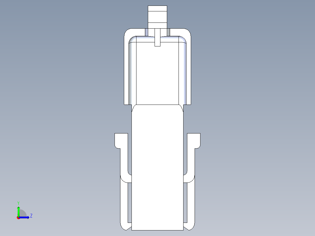 公头和接线盒6P QIKMATE插头应力释放挂钩左视图