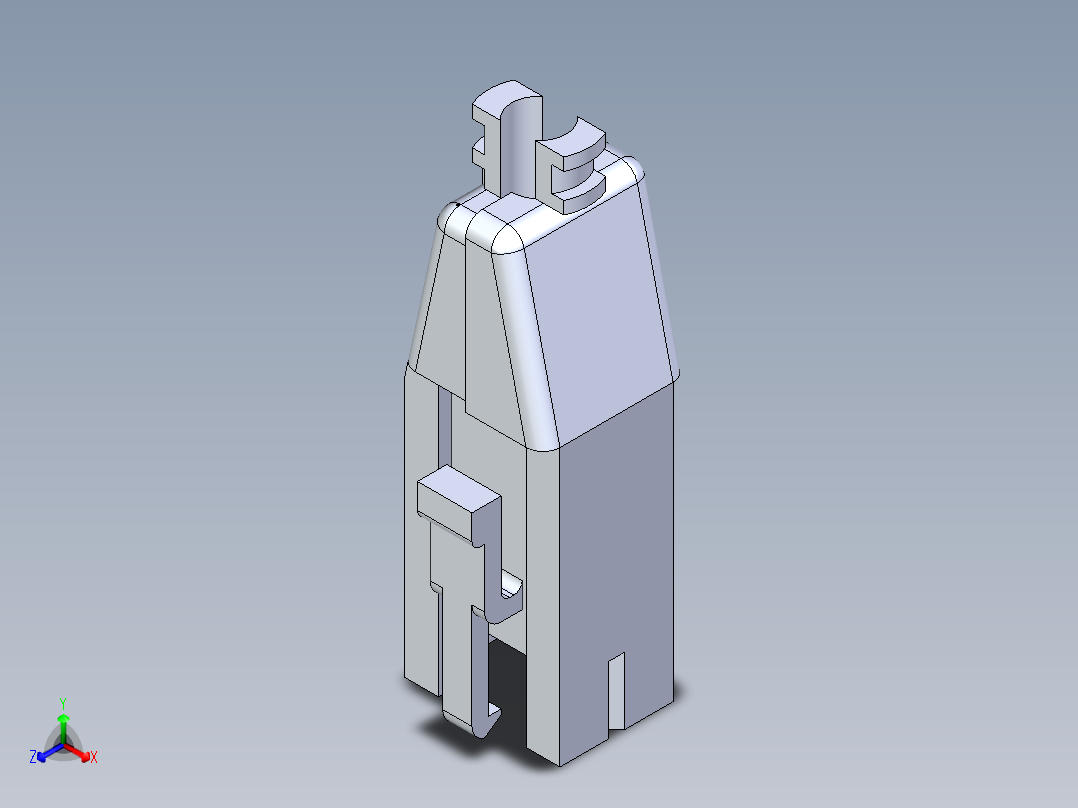 公头和接线盒6P QIKMATE插头应力释放挂钩正等轴测图