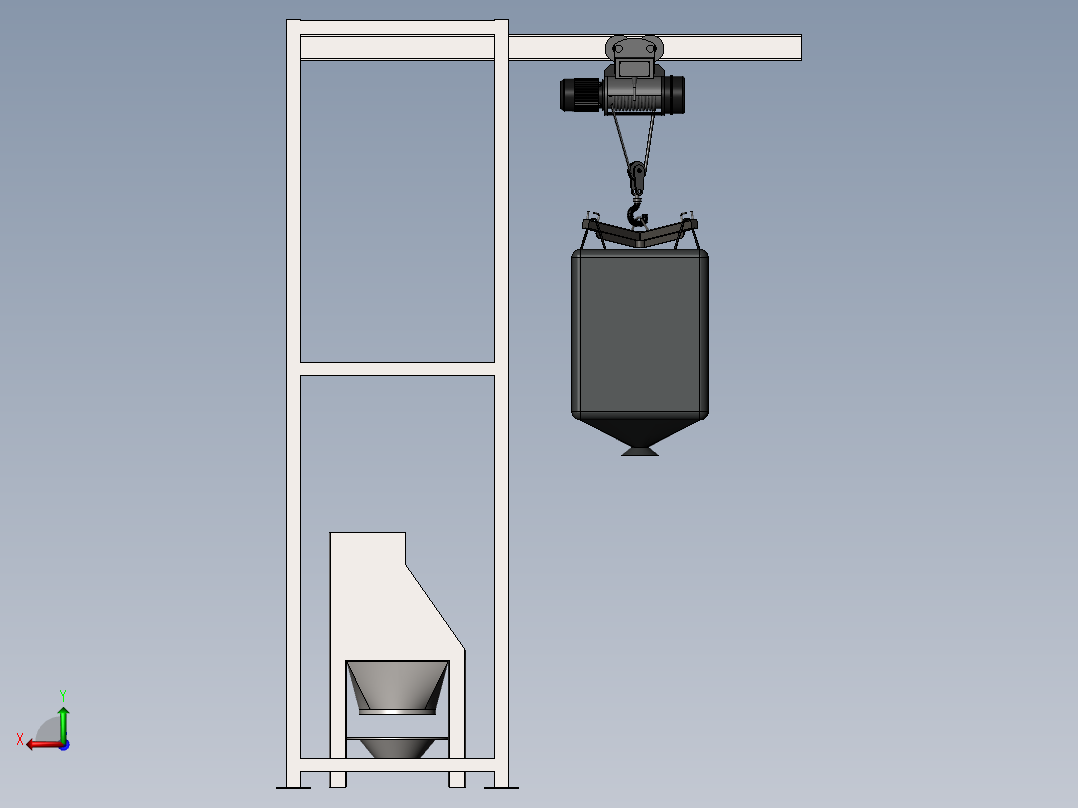 吨包投料站模型 1092313后视图
