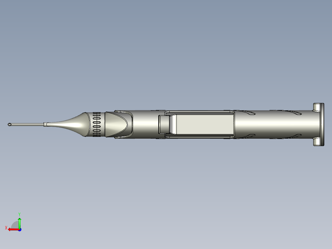 医学注射器后视图