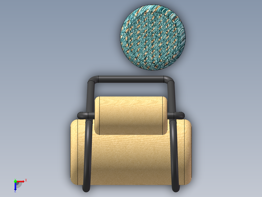 充满设计感与舒适感的沙发单椅俯视图