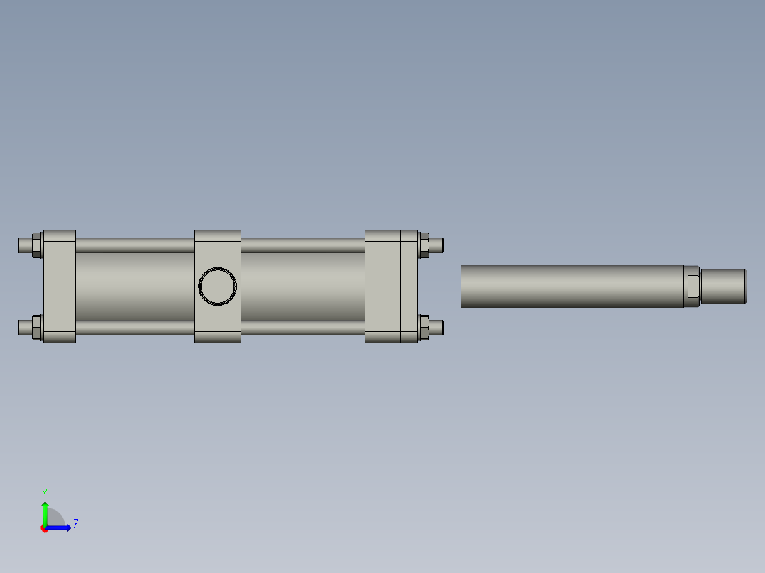 HOB-TC中间摆动型中高压油缸HOB-100250-TC左视图
