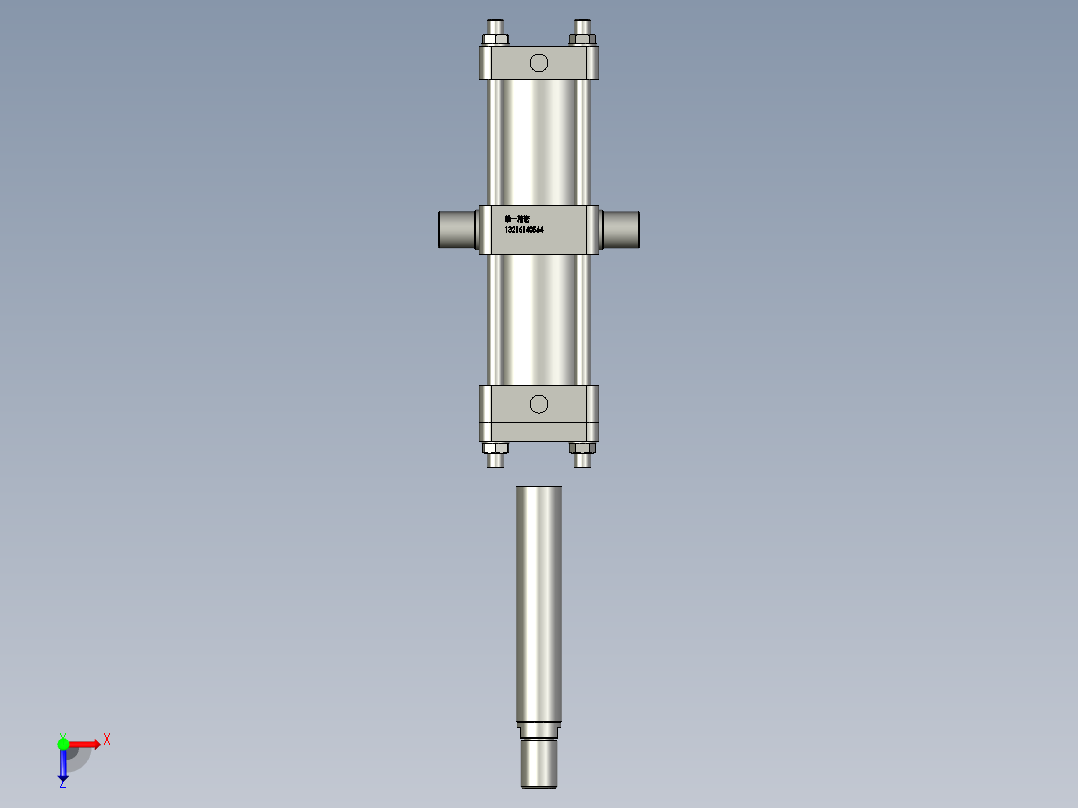 HOB-TC中间摆动型中高压油缸HOB-100250-TC俯视图