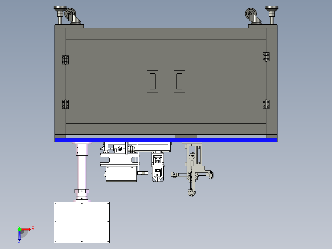插片检测设备俯视图