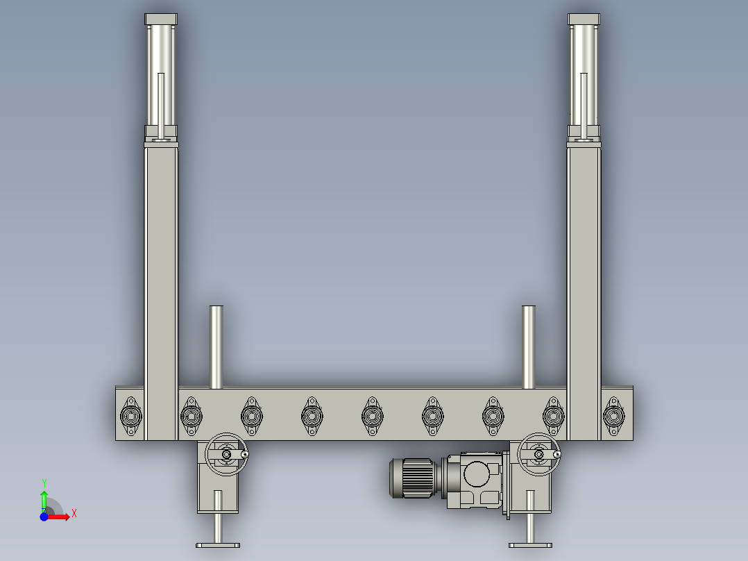 辊筒下压装置前视图