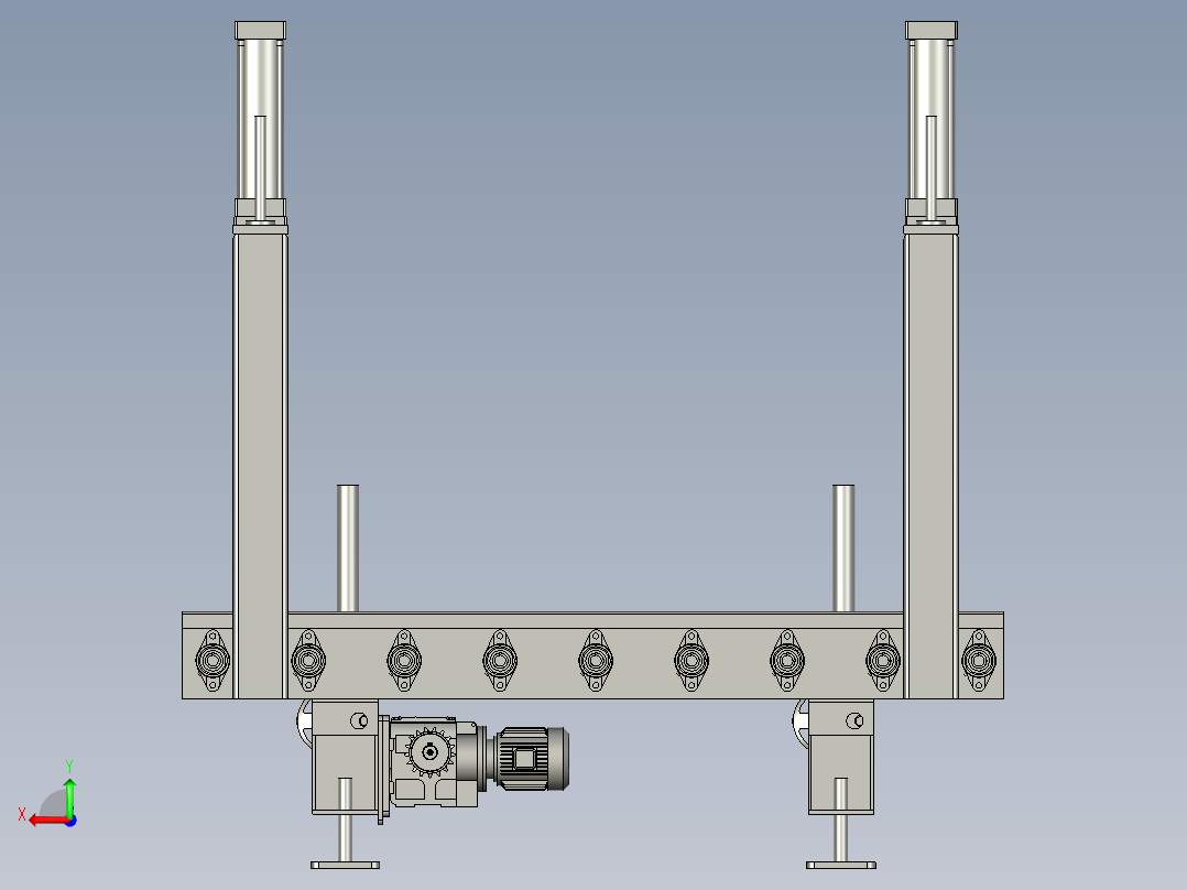 辊筒下压装置后视图