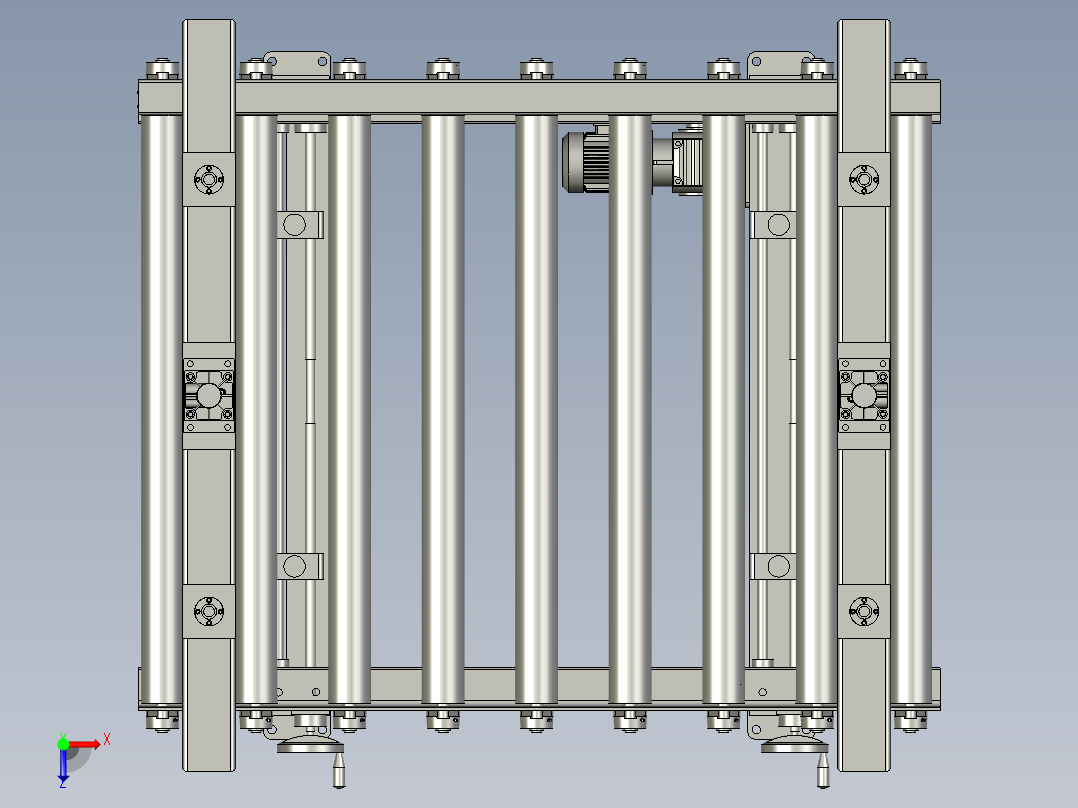 辊筒下压装置俯视图