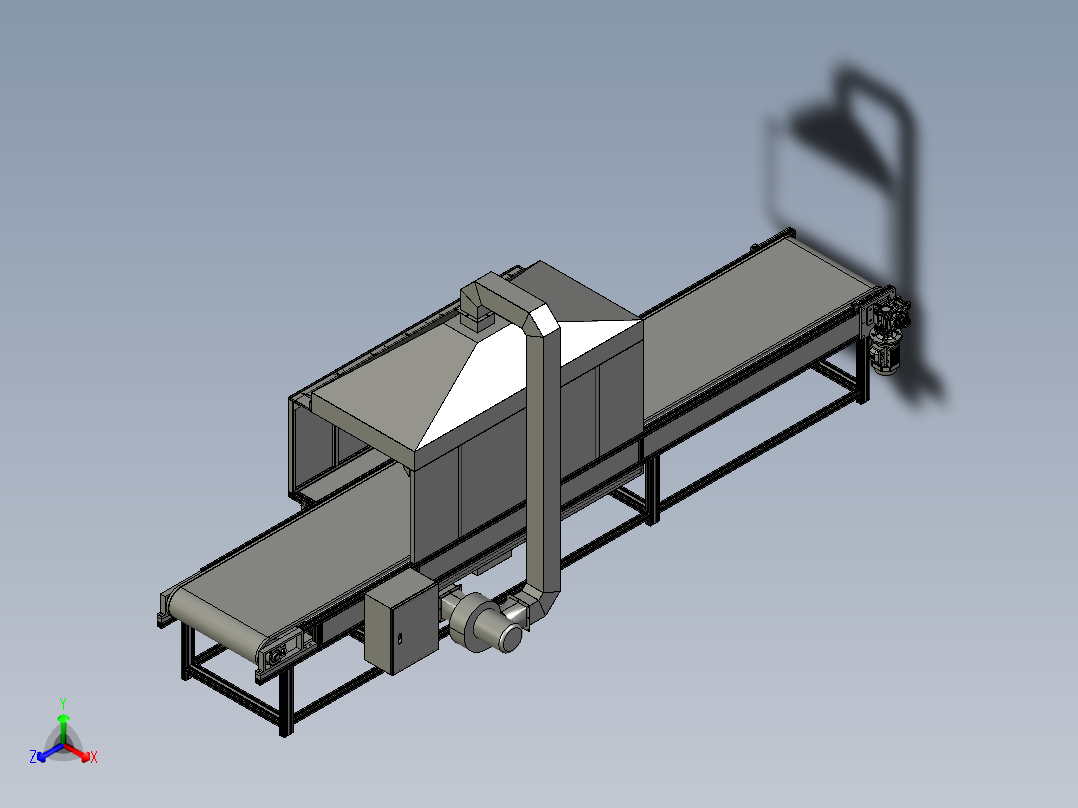 流水线上的除水装置主视图