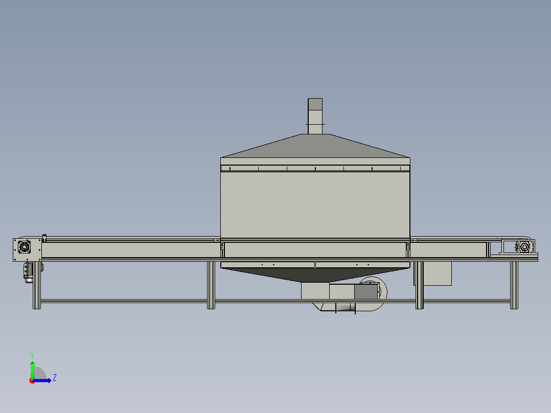 流水线上的除水装置左视图