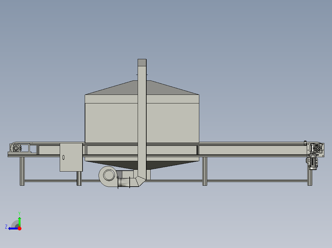 流水线上的除水装置右视图