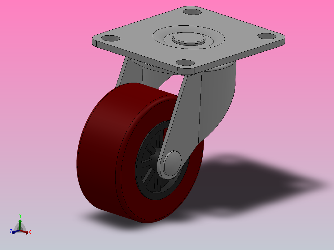 Z07-01-040-405C轻型轮[Z07-01-032-405C]脚轮主视图